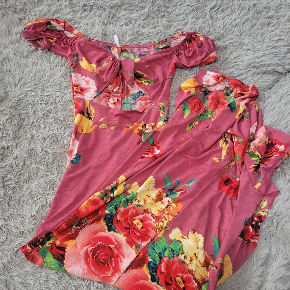 MAXI OPEN FRONT DRESS